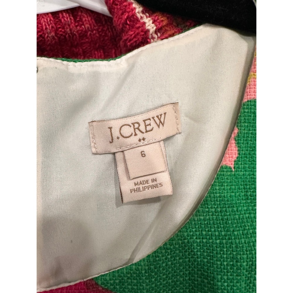 J Crew Green Floral Sleeveless Fit Flare Dress Women Size 6 - Picture 2 of 9